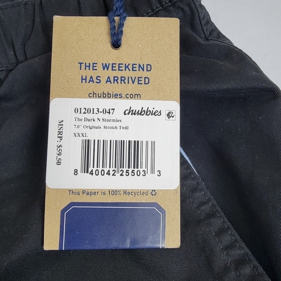 Chubbies  The Dark N Stormies 7" Black Originals Stretch Shorts  Sz XXXL NEW - Picture 13 of 13